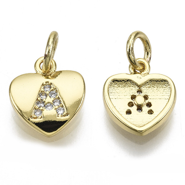 PandaHall Brass Micro Pave Clear Cubic Zirconia Charms, with Jump Ring, Heart with Letter, Real 16K Gold Plated, Nickel Free, Letter.A...
PandaHall Brass Micro Pave Clear Cubic Zirconia Charms, with Jump Ring, Heart with Letter, Real 16K Gold Plated, Nickel Free, Letter.A...