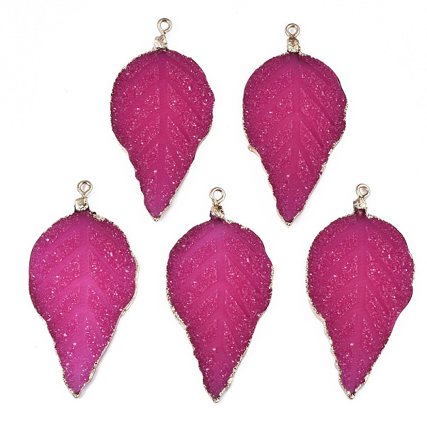 PandaHall Electroplate Druzy Resin Big Pendants, with Iron Findings, Leaf, Light Gold, Medium Violet Red, 56~57x27~28x3mm, Hole: 1.6mm...
PandaHall Electroplate Druzy Resin Big Pendants, with Iron Findings, Leaf, Light Gold, Medium Violet Red, 56~57x27~28x3mm, Hole: 1.6mm...