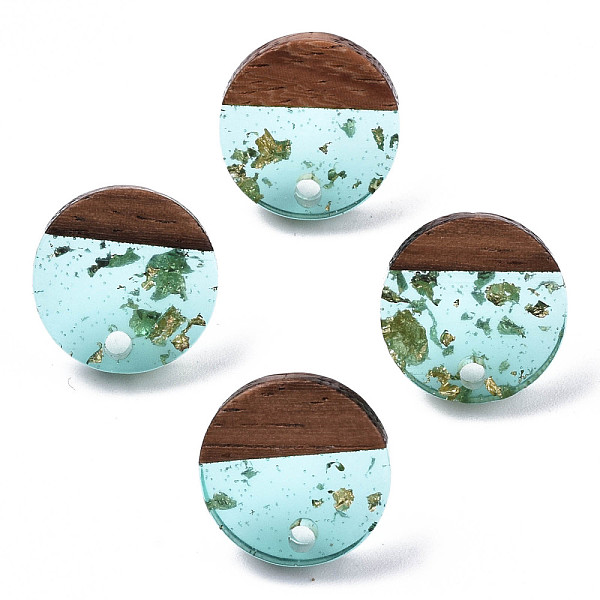 PandaHall Transparent Resin & Walnut Wood Stud Earring Findings, with 304 Stainless Steel Pin and Gold Foil, Flat Round, Pale Turquoise...
PandaHall Transparent Resin & Walnut Wood Stud Earring Findings, with 304 Stainless Steel Pin and Gold Foil, Flat Round, Pale Turquoise...