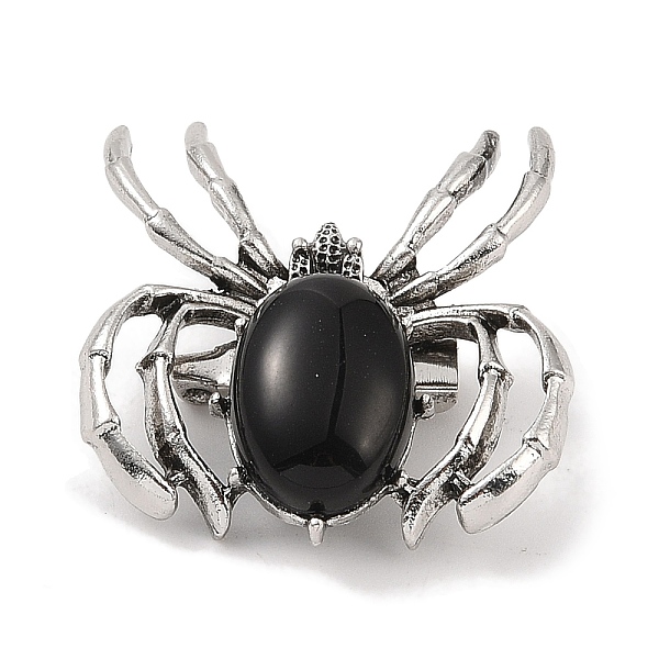 PandaHall Natural Obsidian Brooches, with Alloy Findings, Spider, Antique Silver, 37x34x8mm Obsidian Spider
PandaHall Natural Obsidian Brooches, with Alloy Findings, Spider, Antique Silver, 37x34x8mm Obsidian Spider