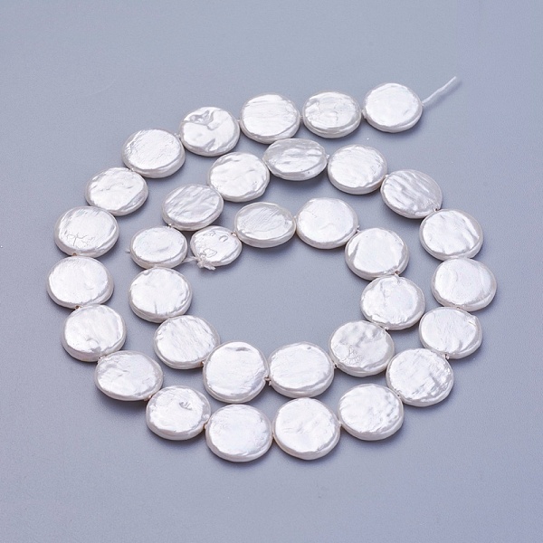 PandaHall Shell Pearl Beads Strands, Flat Round, Snow, 9.8~11x2.5~3.5mm, Hole: 0.5mm, about 36~40pcs/strand, 15.94 inch~16.14 inch..., White
PandaHall Shell Pearl Beads Strands, Flat Round, Snow, 9.8~11x2.5~3.5mm, Hole: 0.5mm, about 36~40pcs/strand, 15.94 inch~16.14 inch..., White