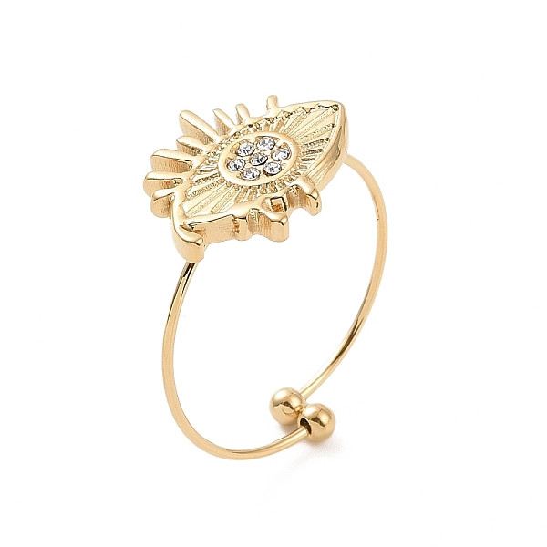PandaHall 304 Stainless Steel Evil Eye Finger Ring, with Rhinestone Wide Band Ring for Women, Golden, 0.8~5mm, Inner Diameter: US Size 9 1/2..., Clear
PandaHall 304 Stainless Steel Evil Eye Finger Ring, with Rhinestone Wide Band Ring for Women, Golden, 0.8~5mm, Inner Diameter: US Size 9 1/2..., Clear
