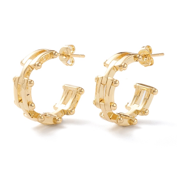 PandaHall Semicircular Brass Half Hoop Earrings, Stud Earrings, with Ear Nuts, Long-Lasting Plated, Real 18K Gold Plated, 8x19mm, Pin: 0.8mm...
PandaHall Semicircular Brass Half Hoop Earrings, Stud Earrings, with Ear Nuts, Long-Lasting Plated, Real 18K Gold Plated, 8x19mm, Pin: 0.8mm...