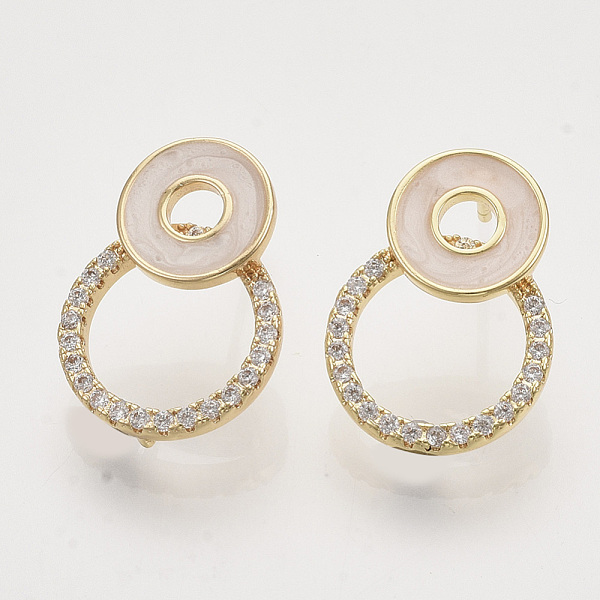 PandaHall Brass Micro Pave Clear Cubic Zirconia Stud Earring Findings, with Enamel and Loop, Nickel Free, Ring, Real 18K Gold Plated...
PandaHall Brass Micro Pave Clear Cubic Zirconia Stud Earring Findings, with Enamel and Loop, Nickel Free, Ring, Real 18K Gold Plated...