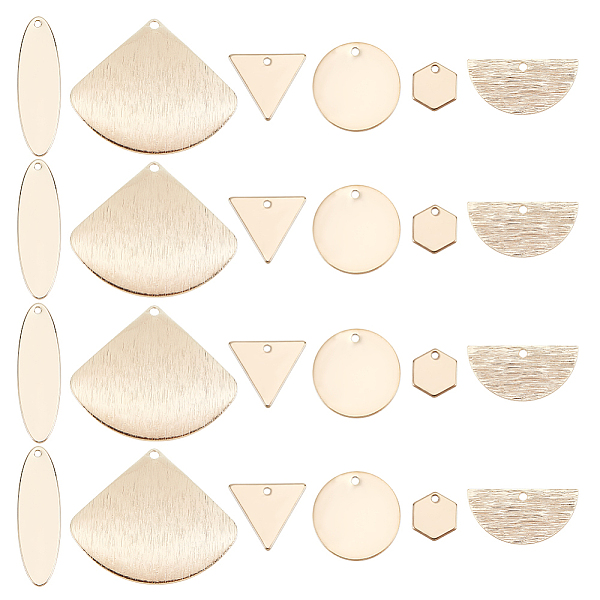 PandaHall HOBBIESAY 24Pcs 6 Style Brass Pendant, Long-Lasting Plated, Nickel Free, Brushed, Half Round & Triangle & Hexagon, Real 18K Gold...
PandaHall HOBBIESAY 24Pcs 6 Style Brass Pendant, Long-Lasting Plated, Nickel Free, Brushed, Half Round & Triangle & Hexagon, Real 18K Gold...