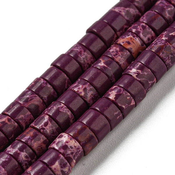 PandaHall Synthetic Imperial Jasper Dyed Beads Strands, Disc, Heishi Beads, Purple, 4~4.5x2~3mm, Hole: 0.7mm, about 140~141pcs/strand...
PandaHall Synthetic Imperial Jasper Dyed Beads Strands, Disc, Heishi Beads, Purple, 4~4.5x2~3mm, Hole: 0.7mm, about 140~141pcs/strand...