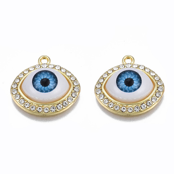 PandaHall Rack Plating Alloy Enamel Pendants, with Crystal Rhinestone, Light Gold, Cadmium Free & Nickel Free & Lead Free, Evil Eye, Royal..., Clear
PandaHall Rack Plating Alloy Enamel Pendants, with Crystal Rhinestone, Light Gold, Cadmium Free & Nickel Free & Lead Free, Evil Eye, Royal..., Clear