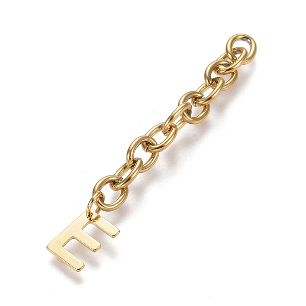 PandaHall 304 Stainless Steel Chain Extender, with Cable Chain and Letter Charms, Golden, Letter.E, Letter E: 11x8.5x0.7mm, 67.5mm, Link...
PandaHall 304 Stainless Steel Chain Extender, with Cable Chain and Letter Charms, Golden, Letter.E, Letter E: 11x8.5x0.7mm, 67.5mm, Link...