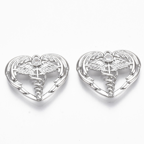 PandaHall Brass Micro Pave Cubic Zirconia Pendants, Nickel Free, Heart, Caduceus, Clear, Real Platinum Plated, 18x21x2mm, Hole: 1.2mm...
PandaHall Brass Micro Pave Cubic Zirconia Pendants, Nickel Free, Heart, Caduceus, Clear, Real Platinum Plated, 18x21x2mm, Hole: 1.2mm...