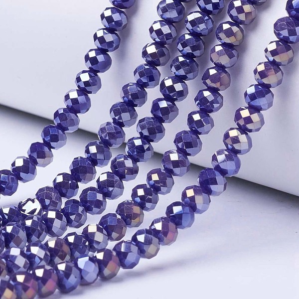 PandaHall Electroplate Glass Beads Strands, Opaque Solid Color, AB Color Plated, Faceted, Rondelle, Mauve, 6x5mm, Hole: 1mm, about..., Purple
PandaHall Electroplate Glass Beads Strands, Opaque Solid Color, AB Color Plated, Faceted, Rondelle, Mauve, 6x5mm, Hole: 1mm, about..., Purple