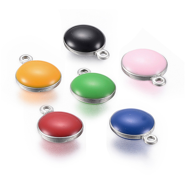PandaHall 304 Stainless Steel Charms, with Enamel, Enamelled Sequins, Flat Round, Stainless Steel Color, Mixed Color, 13x10x4.5mm, Hole: 1mm..., Multicolor
PandaHall 304 Stainless Steel Charms, with Enamel, Enamelled Sequins, Flat Round, Stainless Steel Color, Mixed Color, 13x10x4.5mm, Hole: 1mm..., Multicolor