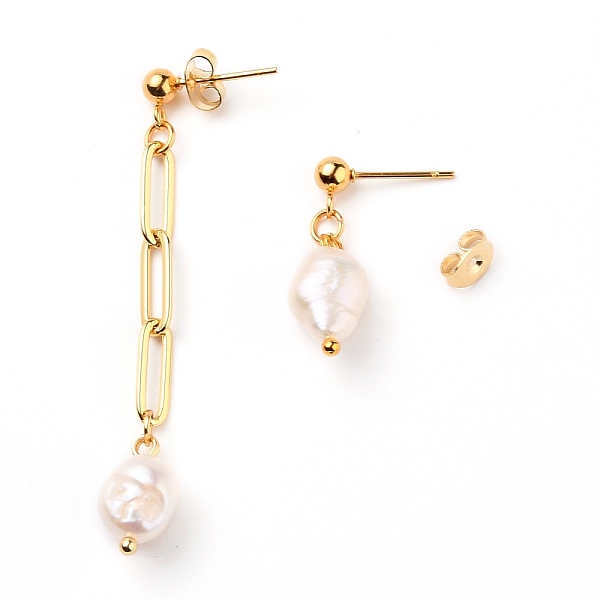 PandaHall Natural Cultured Freshwater Pearl Asymmetrical Earrings, with Brass Paperclip Chains, 304 Stainless Steel Stud Earring Findings...
PandaHall Natural Cultured Freshwater Pearl Asymmetrical Earrings, with Brass Paperclip Chains, 304 Stainless Steel Stud Earring Findings...
