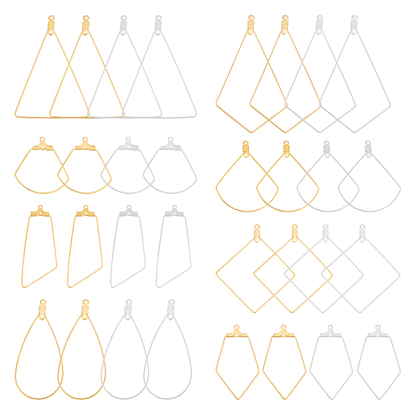 PandaHall Unicraftale 32Pcs 16 Style Teardrop & Fan & Kite & Rhombus & Triangle 304 Stainless Steel Wire Pendants, Hoop Earring Findings...
PandaHall Unicraftale 32Pcs 16 Style Teardrop & Fan & Kite & Rhombus & Triangle 304 Stainless Steel Wire Pendants, Hoop Earring Findings...