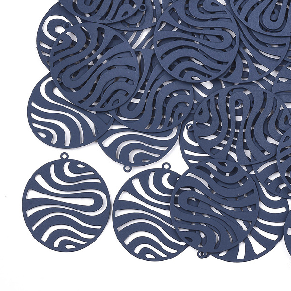 PandaHall 430 Stainless Steel Filigree Pendants, Spray Painted, Etched Metal Embellishments, Oval, Marine Blue, 30x25x0.3mm, Hole: 1.2mm...
PandaHall 430 Stainless Steel Filigree Pendants, Spray Painted, Etched Metal Embellishments, Oval, Marine Blue, 30x25x0.3mm, Hole: 1.2mm...