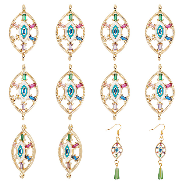 PandaHall HOBBIESAY 10Pcs Brass Colorful Cubic Zirconia Connector Charms, with Enamel, Horse Eye with Evil Eye, Golden, 13.5x26.5x3.5mm...
PandaHall HOBBIESAY 10Pcs Brass Colorful Cubic Zirconia Connector Charms, with Enamel, Horse Eye with Evil Eye, Golden, 13.5x26.5x3.5mm...