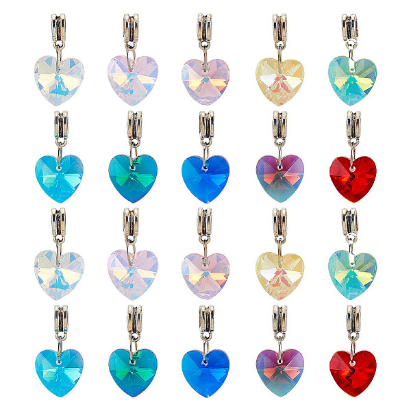 PandaHall Electroplate Glass Dangle Charms, Tibetan Style Antique Silver Plated Alloy Large Hole Heart Pendant, Mixed Color, 26mm..., Multicolor
PandaHall Electroplate Glass Dangle Charms, Tibetan Style Antique Silver Plated Alloy Large Hole Heart Pendant, Mixed Color, 26mm..., Multicolor