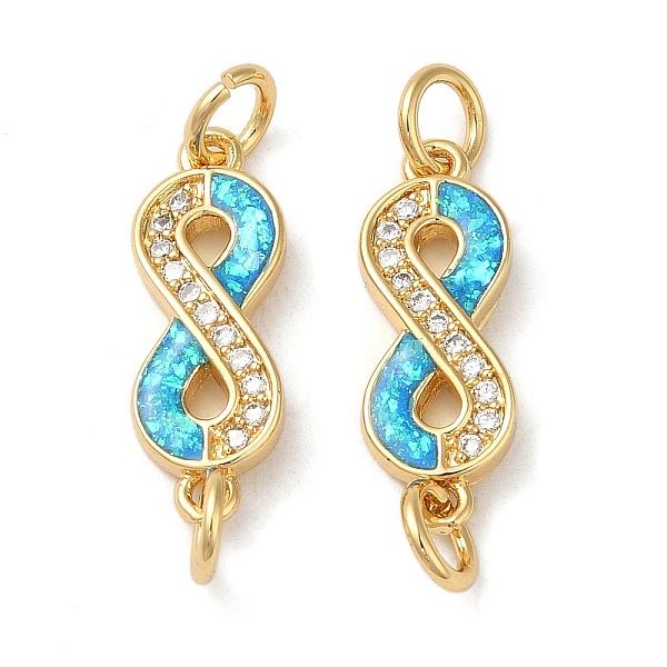 PandaHall Rack Plating Brass Micro Pave Clear Cubic Zirconia Connector Charms, Infinity Links with Synthetic Opal, Real 18K Gold Plated...
PandaHall Rack Plating Brass Micro Pave Clear Cubic Zirconia Connector Charms, Infinity Links with Synthetic Opal, Real 18K Gold Plated...