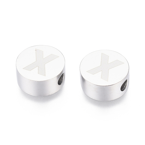 PandaHall 304 Stainless Steel Beads, Flat Round with Letter, Letter.X, 10x4.5mm, Hole: 2mm 304 Stainless Steel Letter X
PandaHall 304 Stainless Steel Beads, Flat Round with Letter, Letter.X, 10x4.5mm, Hole: 2mm 304 Stainless Steel Letter X