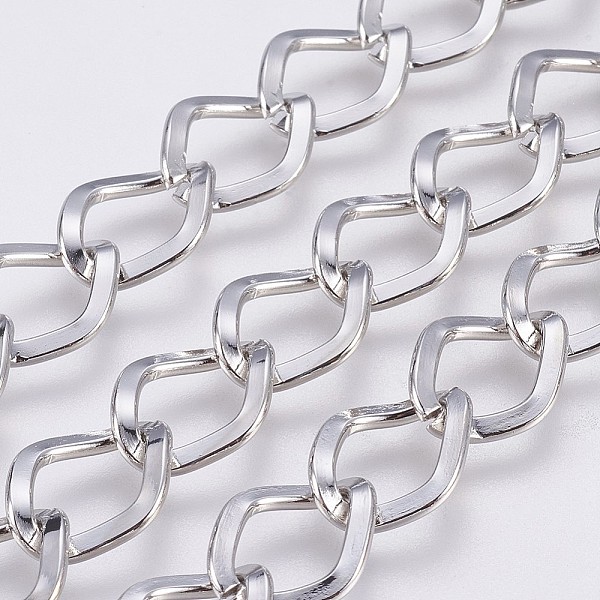 PandaHall Iron Twisted Chains, Unwelded, with Spool, Rhombus, Platinum, 19x13x2.2mm, about 328.08 Feet(100m)/roll Iron
PandaHall Iron Twisted Chains, Unwelded, with Spool, Rhombus, Platinum, 19x13x2.2mm, about 328.08 Feet(100m)/roll Iron