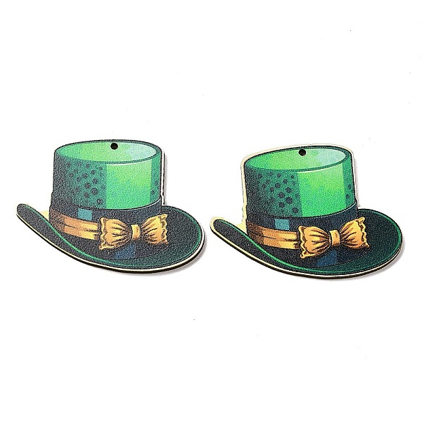 PandaHall Saint Patrick's Day Single Face Printed Wood Pendants, Top Hat Charms, Green, 35.5x49x2.5mm, Hole: 2mm Wood Hat Green
PandaHall Saint Patrick's Day Single Face Printed Wood Pendants, Top Hat Charms, Green, 35.5x49x2.5mm, Hole: 2mm Wood Hat Green