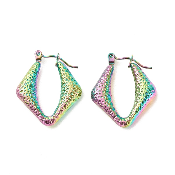 PandaHall Ion Plating(IP) 304 Stainless Steel Chunky Rhombus Hoop Earrings for Women, Rainbow Color, 25x22mm, Pin: 0.8mm 304 Stainless Steel...
PandaHall Ion Plating(IP) 304 Stainless Steel Chunky Rhombus Hoop Earrings for Women, Rainbow Color, 25x22mm, Pin: 0.8mm 304 Stainless Steel...