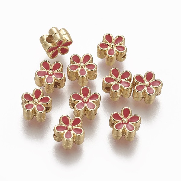 PandaHall Brass Enamel Beads, Long-Lasting Plated, Flower, Real 18K Gold Plated, Red, 7x3.3mm, Hole: 1.6mm Brass+Enamel Flower Red
PandaHall Brass Enamel Beads, Long-Lasting Plated, Flower, Real 18K Gold Plated, Red, 7x3.3mm, Hole: 1.6mm Brass+Enamel Flower Red