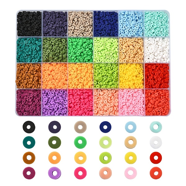 PandaHall 8400Pcs 24 Colors Handmade Polymer Clay Beads, Disc/Flat Round, Heishi Beads, Mixed Color, 4x1mm, Hole: 1mm, 350pcs/color Polymer..., Multicolor
PandaHall 8400Pcs 24 Colors Handmade Polymer Clay Beads, Disc/Flat Round, Heishi Beads, Mixed Color, 4x1mm, Hole: 1mm, 350pcs/color Polymer..., Multicolor