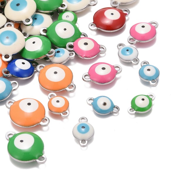 PandaHall 304 Stainless Steel Enamel Links Connectors, Flat Round with Evil Eye, Mixed Color, 9.5~14.5x6~10x3.5~4.5mm, Hole: 1.2~1.4mm 304..., Multicolor
PandaHall 304 Stainless Steel Enamel Links Connectors, Flat Round with Evil Eye, Mixed Color, 9.5~14.5x6~10x3.5~4.5mm, Hole: 1.2~1.4mm 304..., Multicolor