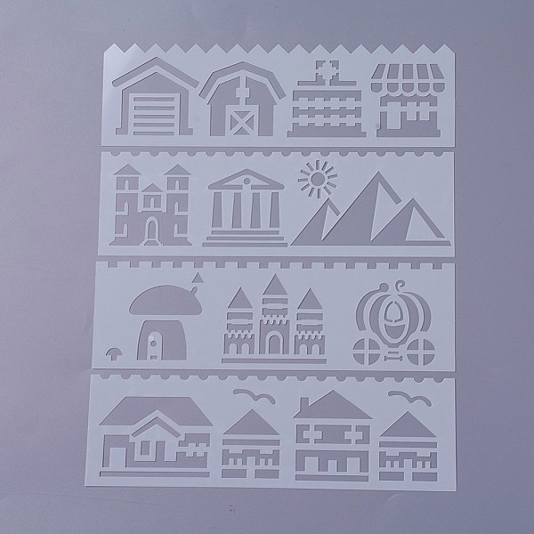 PandaHall Plastic Kids Drawing Stencil Template, For Scrapbooking Journal Card Making School Art Projects, Buildings, White, 186x56x0.3mm...
PandaHall Plastic Kids Drawing Stencil Template, For Scrapbooking Journal Card Making School Art Projects, Buildings, White, 186x56x0.3mm...