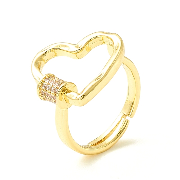 PandaHall Clear Cubic Zirconia Open Heart Adjustable Ring for Women, Cadmium Free & Lead Free, Real 18K Gold Plated, US Size 7(17.3mm)...
PandaHall Clear Cubic Zirconia Open Heart Adjustable Ring for Women, Cadmium Free & Lead Free, Real 18K Gold Plated, US Size 7(17.3mm)...
