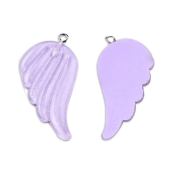 PandaHall Translucent Resin Pendants, Wing Charms, with Platinum Plated Iron Loops and Glitter Powder, Lilac, 41x30x4mm, Hole: 2mm..., Purple
PandaHall Translucent Resin Pendants, Wing Charms, with Platinum Plated Iron Loops and Glitter Powder, Lilac, 41x30x4mm, Hole: 2mm..., Purple