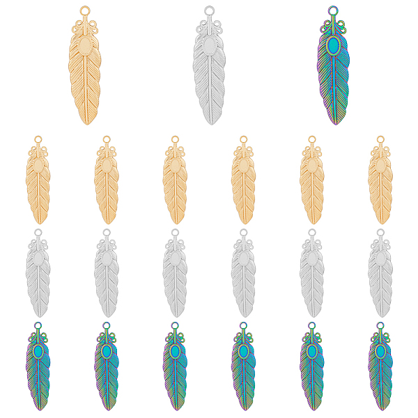 PandaHall DICOSMETIC 18Pcs 3 Colors 201 Stainless Steel Pendant Settings for Enamel, Feather, Mixed Color, Tray: 4x6mm, 46.5x13x2mm, Hole...
PandaHall DICOSMETIC 18Pcs 3 Colors 201 Stainless Steel Pendant Settings for Enamel, Feather, Mixed Color, Tray: 4x6mm, 46.5x13x2mm, Hole...
