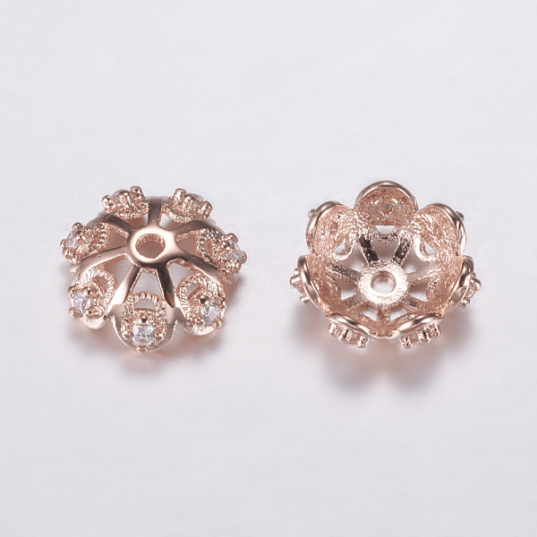 PandaHall Brass Micro Pave Cubic Zirconia Bead Cap, Cadmium Free & Lead Free, Multi-Petal, Rose Gold, 12x4mm, Hole: 1mm Brass+Cubic Zirconia..., Clear
PandaHall Brass Micro Pave Cubic Zirconia Bead Cap, Cadmium Free & Lead Free, Multi-Petal, Rose Gold, 12x4mm, Hole: 1mm Brass+Cubic Zirconia..., Clear