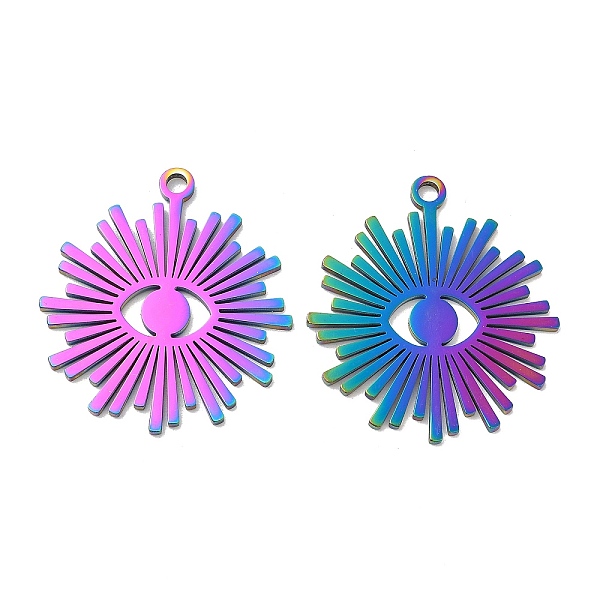 PandaHall Ion Plating(IP) 304 Stainless Steel Pendants, Eye Charm, Rainbow Color, 34x30x1.5mm, Hole: 2.2mm 304 Stainless Steel Eye
PandaHall Ion Plating(IP) 304 Stainless Steel Pendants, Eye Charm, Rainbow Color, 34x30x1.5mm, Hole: 2.2mm 304 Stainless Steel Eye