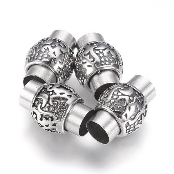 PandaHall 304 Stainless Steel Magnetic Clasps with Glue-in Ends, Column, Antique Silver, 21x14mm, Hole: 8mm 304 Stainless Steel Column
PandaHall 304 Stainless Steel Magnetic Clasps with Glue-in Ends, Column, Antique Silver, 21x14mm, Hole: 8mm 304 Stainless Steel Column