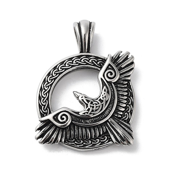 PandaHall 304 Stainless Steel Pendants, Flat Round with Eagle Charm, Antique Silver, 40x30x5.7mm, Hole: 4.8x6mm 304 Stainless Steel Flat...
PandaHall 304 Stainless Steel Pendants, Flat Round with Eagle Charm, Antique Silver, 40x30x5.7mm, Hole: 4.8x6mm 304 Stainless Steel Flat...