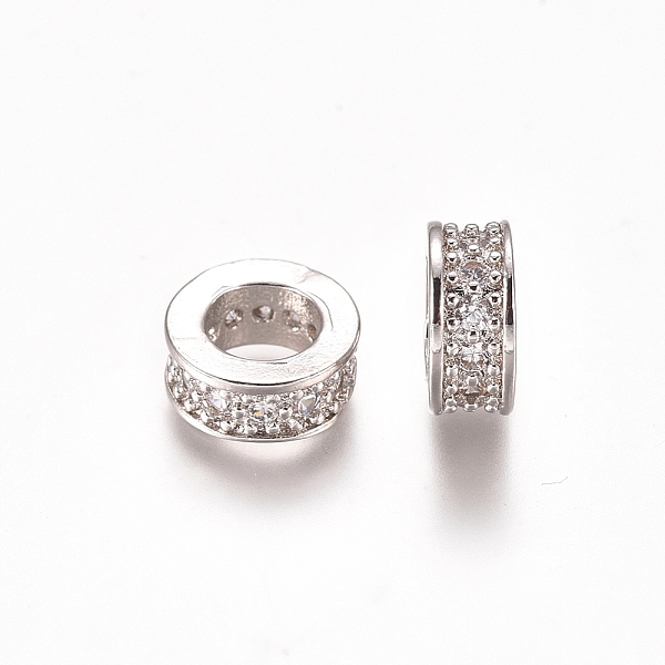 PandaHall Brass Micro Pave Clear Cubic Zirconia European Beads, Large Hole Beads, Rondelle, Platinum, 8x3.5mm, Hole: 4.5mm Brass+Cubic...
PandaHall Brass Micro Pave Clear Cubic Zirconia European Beads, Large Hole Beads, Rondelle, Platinum, 8x3.5mm, Hole: 4.5mm Brass+Cubic...
