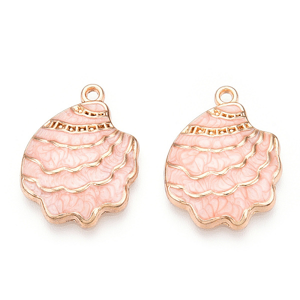 PandaHall Rack Plating Alloy Enamel Pendant, Cadmium Free & Lead Free & Nickel Free, Golden, Shell Charm, Misty Rose, 21.5x16x3mm, Hole..., Pink
PandaHall Rack Plating Alloy Enamel Pendant, Cadmium Free & Lead Free & Nickel Free, Golden, Shell Charm, Misty Rose, 21.5x16x3mm, Hole..., Pink