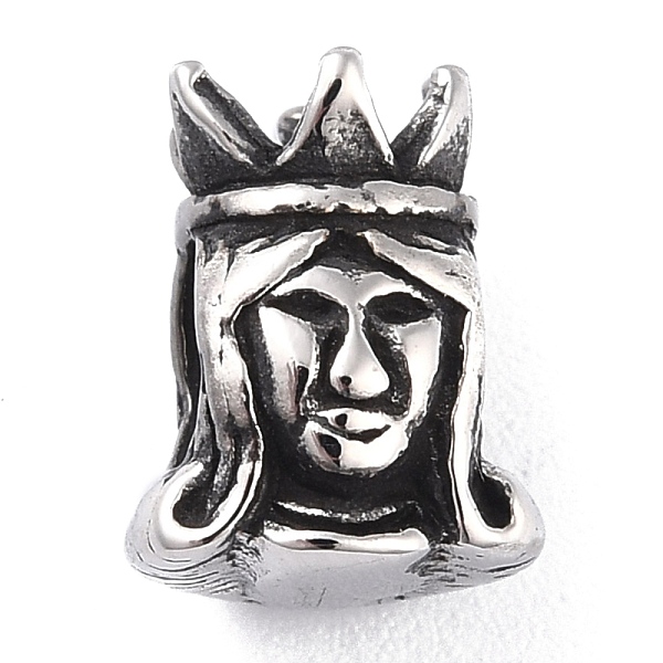 PandaHall 304 Stainless Steel European Beads, Large Hole Beads, Tibetan Style, Queen Portait, Antique Silver, 12x9x8.5mm, Hole: 4.5x5mm 304...
PandaHall 304 Stainless Steel European Beads, Large Hole Beads, Tibetan Style, Queen Portait, Antique Silver, 12x9x8.5mm, Hole: 4.5x5mm 304...
