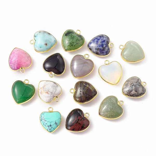 PandaHall Natural & Synthetic Mixed Gemstone Pendants, with Golden Plated Brass Findings, Heart Charms, Mixed Dyed and Undyed...
PandaHall Natural & Synthetic Mixed Gemstone Pendants, with Golden Plated Brass Findings, Heart Charms, Mixed Dyed and Undyed...