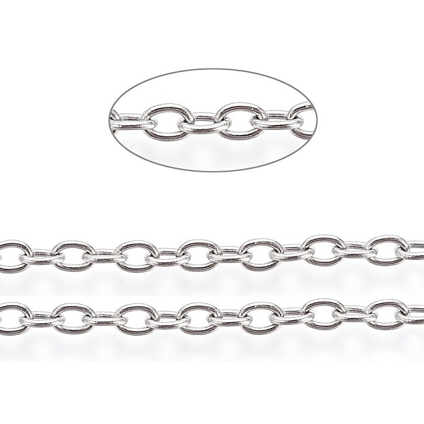 PandaHall 304 Stainless Steel Cable Chains, Soldered, with Card Paper, Oval, Stainless Steel Color, Links: 3.5x2.5x0.6mm, about 32.8 Feet...
PandaHall 304 Stainless Steel Cable Chains, Soldered, with Card Paper, Oval, Stainless Steel Color, Links: 3.5x2.5x0.6mm, about 32.8 Feet...