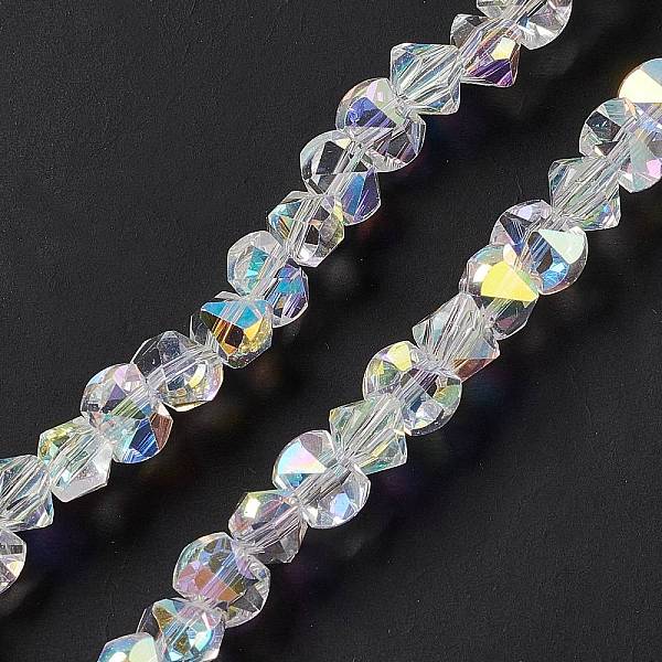 PandaHall Transparent Electroplate Glass Beads Strands, AB Color Plated, Faceted, Bowknot, Clear AB, 6x8x7.5mm, Hole: 1.5mm, about..., White
PandaHall Transparent Electroplate Glass Beads Strands, AB Color Plated, Faceted, Bowknot, Clear AB, 6x8x7.5mm, Hole: 1.5mm, about..., White