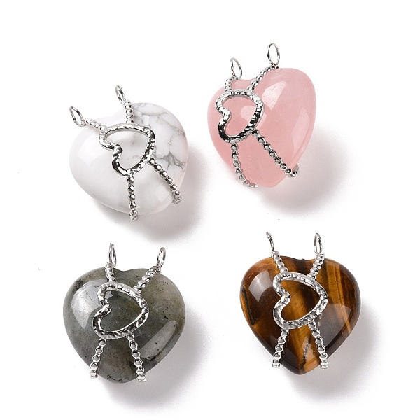PandaHall Natural Mixed Stone Pendants, with Stainless Steel Color Plated 304 Stainless Steel Heart Findings, Heart, 30x25x18mm, Hole: 3.7mm...
PandaHall Natural Mixed Stone Pendants, with Stainless Steel Color Plated 304 Stainless Steel Heart Findings, Heart, 30x25x18mm, Hole: 3.7mm...