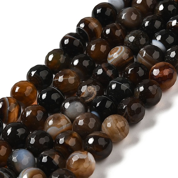 PandaHall Natural Striped Agate/Banded Agate Beads Strands, Dyed & Heated, Faceted Round, Coffee, 8mm, Hole: 1mm, about 46pcs/strand..., Brown
PandaHall Natural Striped Agate/Banded Agate Beads Strands, Dyed & Heated, Faceted Round, Coffee, 8mm, Hole: 1mm, about 46pcs/strand..., Brown