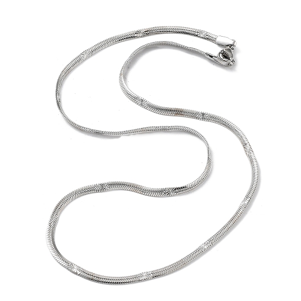 PandaHall 304 Stainless Steel Flat Snake Chain Necklaces for Women, Stainless Steel Color, 17.87 inch(45.4cm) 304 Stainless Steel
PandaHall 304 Stainless Steel Flat Snake Chain Necklaces for Women, Stainless Steel Color, 17.87 inch(45.4cm) 304 Stainless Steel