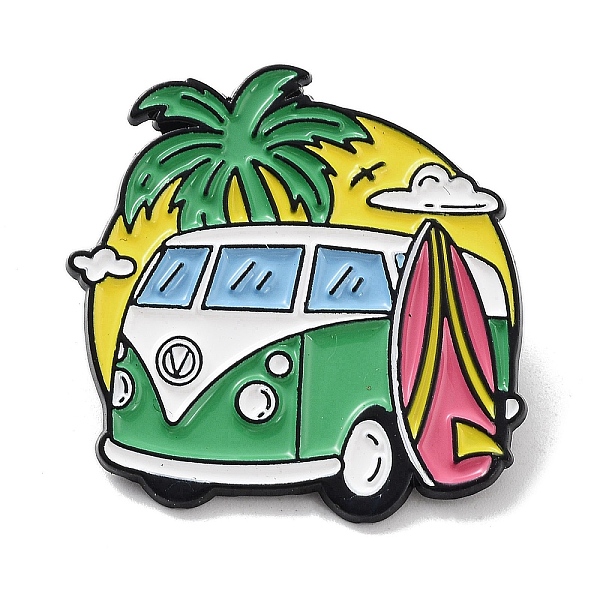 PandaHall Summer Vacation Series Bus with Coconut Tree Alloy Enamel Pin Brooch, for Backpack Clothes, Green, 33x32.5x1.4mm Alloy+Enamel Tree...
PandaHall Summer Vacation Series Bus with Coconut Tree Alloy Enamel Pin Brooch, for Backpack Clothes, Green, 33x32.5x1.4mm Alloy+Enamel Tree...