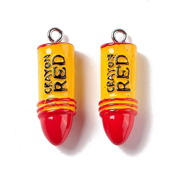 PandaHall Opaque Resin Pendants, with Platinum Tone Iron Loops, Crayon, Red, 28x9x8mm, Hole: 2mm Iron+Resin Study Supplies Red
PandaHall Opaque Resin Pendants, with Platinum Tone Iron Loops, Crayon, Red, 28x9x8mm, Hole: 2mm Iron+Resin Study Supplies Red