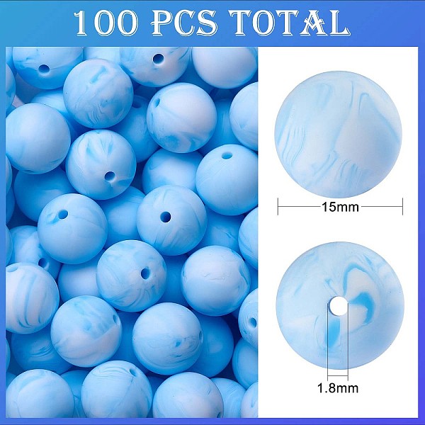 PandaHall 100Pcs Silicone Beads Round Rubber Bead 15MM Loose Spacer Beads for DIY Supplies Jewelry Keychain Making, Light Sky Blue, 15mm...
PandaHall 100Pcs Silicone Beads Round Rubber Bead 15MM Loose Spacer Beads for DIY Supplies Jewelry Keychain Making, Light Sky Blue, 15mm...