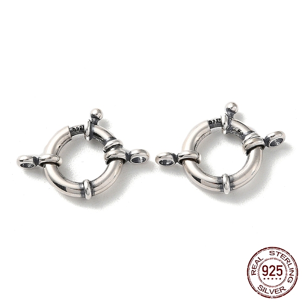 PandaHall 925 Thailand Sterling Silver Large Spring Ring Clasps, with 925 Stamp, Antique Silver, 24.5x15x2.8mm, Hole: 2.5mm Sterling Silver...
PandaHall 925 Thailand Sterling Silver Large Spring Ring Clasps, with 925 Stamp, Antique Silver, 24.5x15x2.8mm, Hole: 2.5mm Sterling Silver...