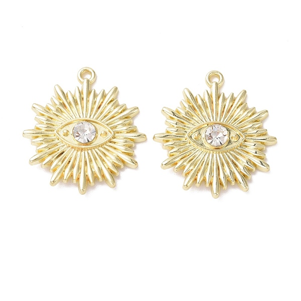 PandaHall Crystal Rhinestone Pendant, with Alloy Finding, Sun with Evil Eye, Light Gold, 27.5x25x4mm, Hole: 1.5mm Alloy+Rhinestone Flower..., Clear
PandaHall Crystal Rhinestone Pendant, with Alloy Finding, Sun with Evil Eye, Light Gold, 27.5x25x4mm, Hole: 1.5mm Alloy+Rhinestone Flower..., Clear